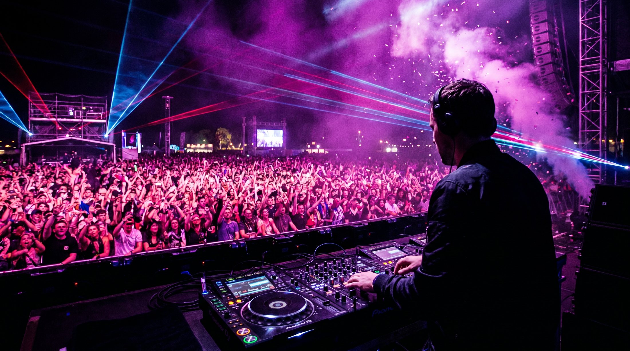 DJ performing to a festival crowd